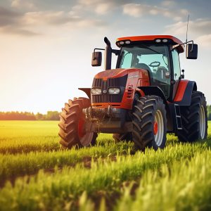 tractor in a field, AI generated image